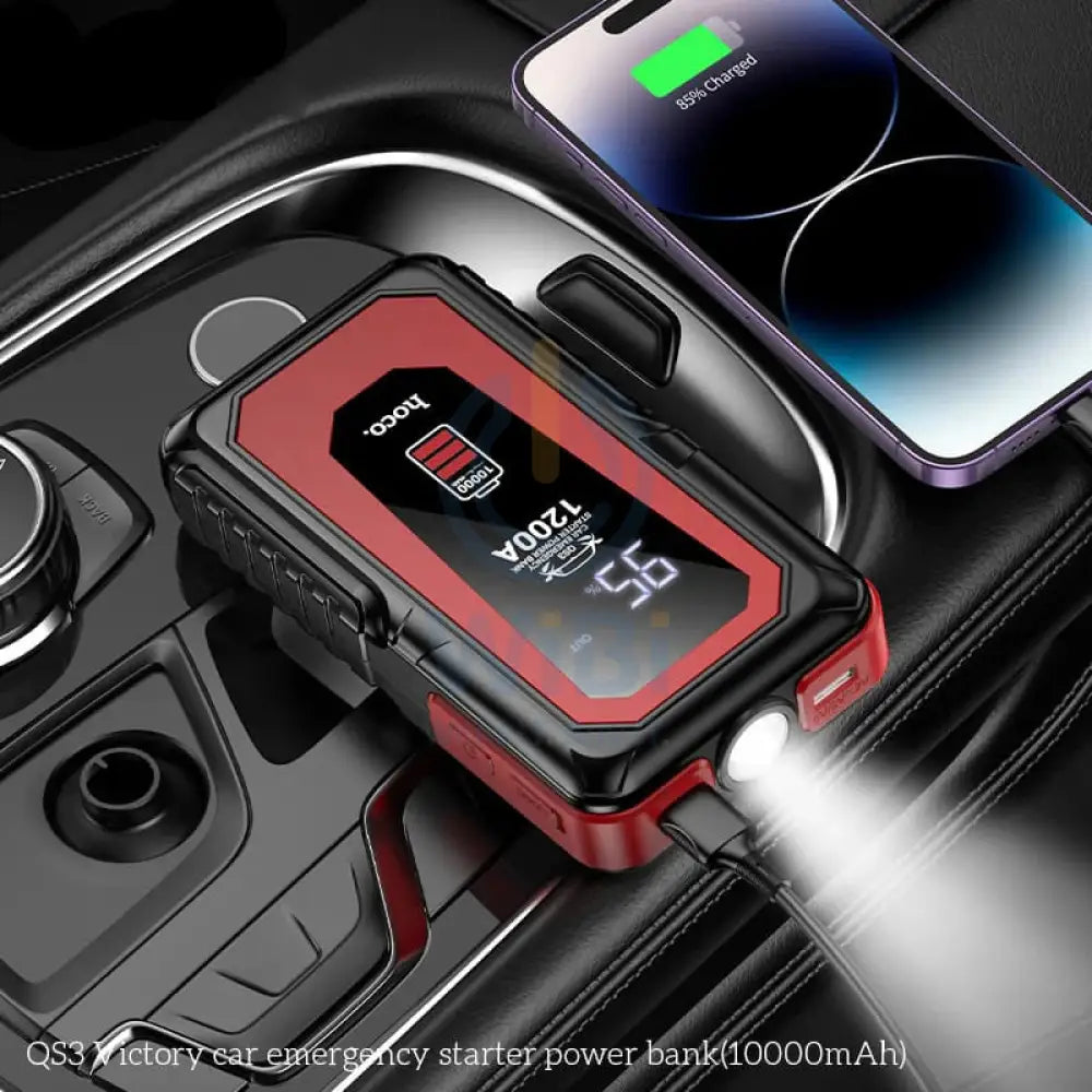 HOCO QS3 Victory Car Emergency Starter Power Bank - 10000mAh / Black/Red Accessories > Power Bank