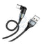 HOCO U100 Orbit Charging Data Sync Cable - USB to USB-C / 1.2 Meters / Black