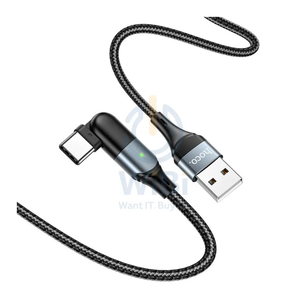 HOCO U100 Orbit Charging Data Sync Cable - USB to USB-C / 1.2 Meters / Black