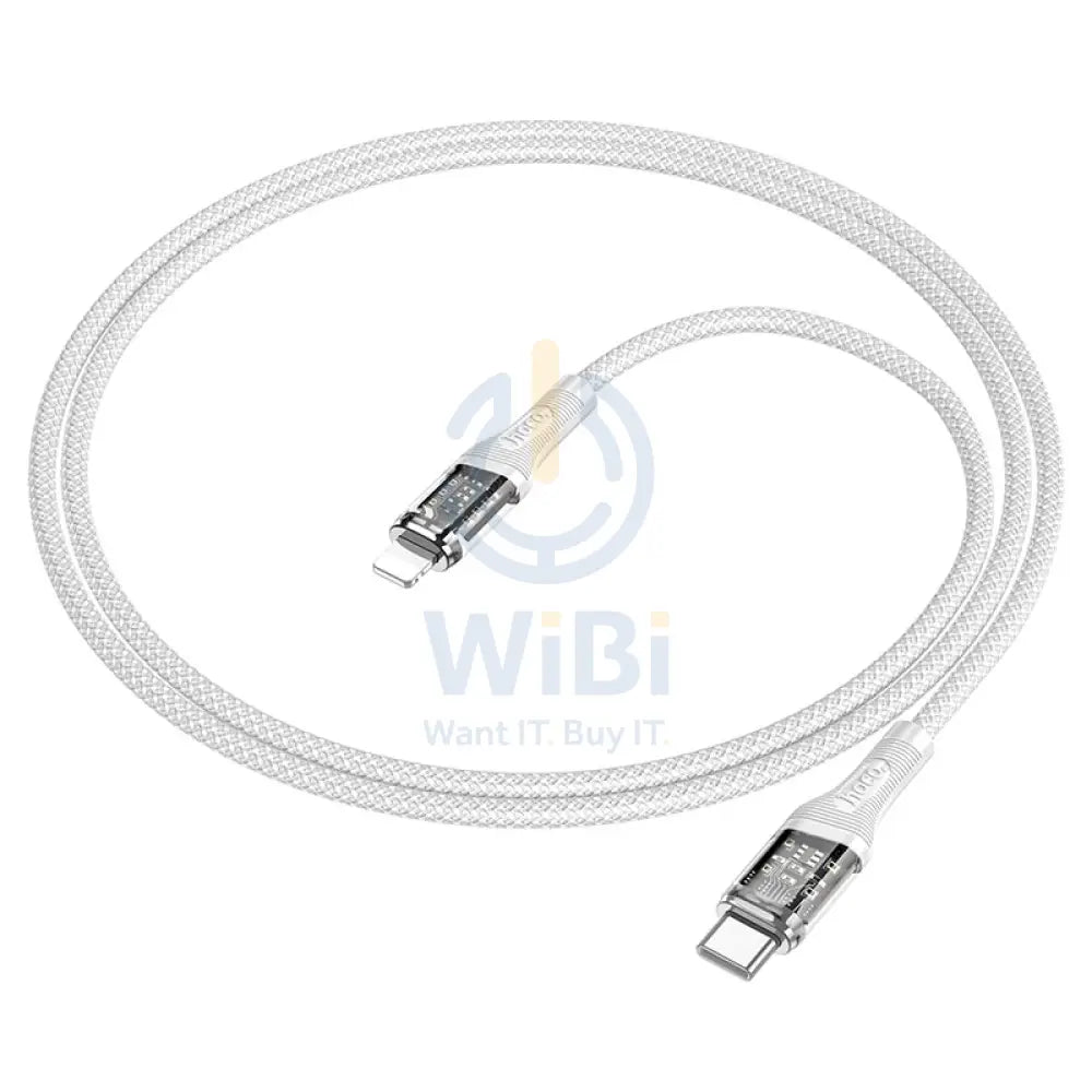 Hoco U115 Type C to Type C PD 100W Transparent Data Cable With Display – Gray Accessories > Cables & Converters > Cables