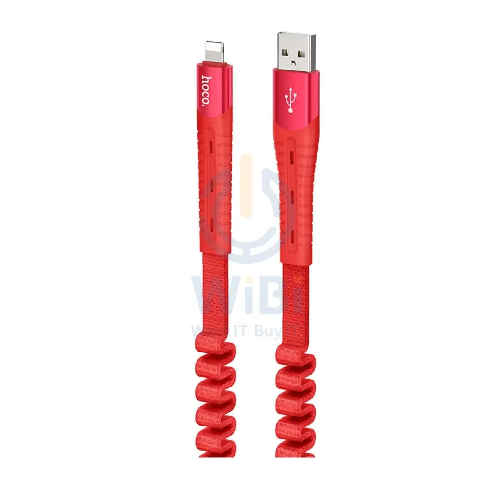 Hoco U78 Cotton Treasure Charging Data Cable - 0.8M / USB-A / Lightning / Red Accessories > Cables & Converters > Cables