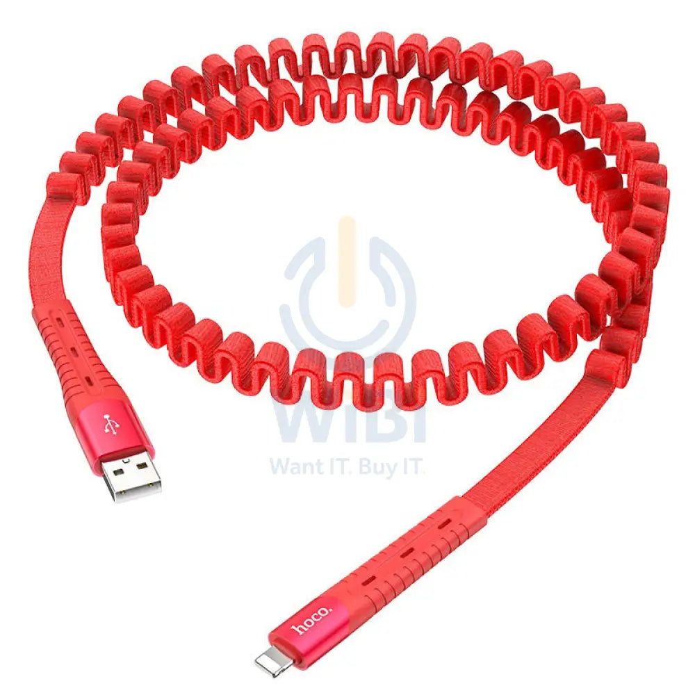 Hoco U78 Cotton Treasure Charging Data Cable - 0.8M / USB-A / Lightning / Red Accessories > Cables & Converters > Cables
