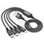Hoco X76 4-in-1 Charging Cable - Lightning / 2x Type-C / Micro USB / 1 Meter / Black Accessories > Cables & Converters