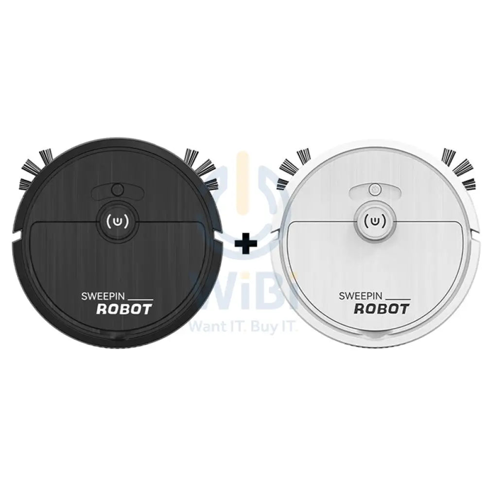 Household Mini Sweeping Robot - Black + White - Bundle Offer Accessories > Smart Devices