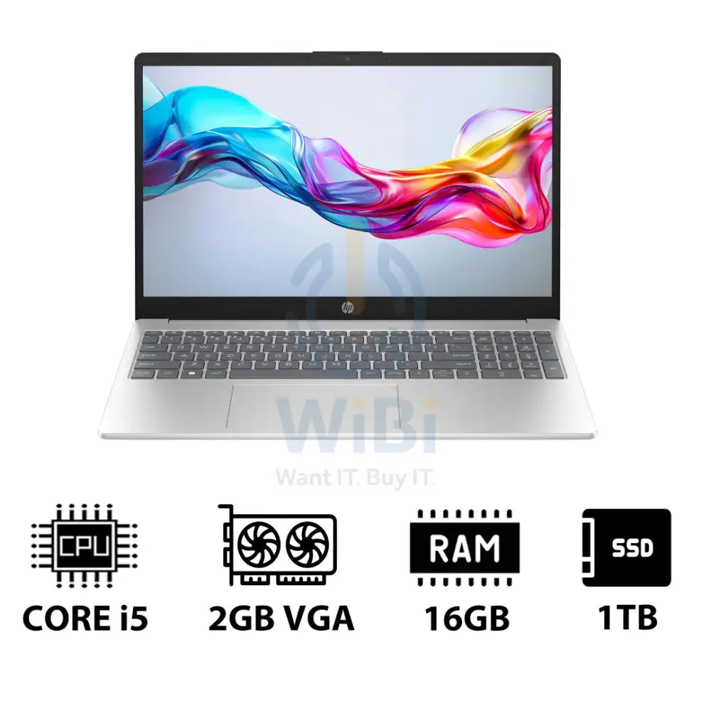 HP 15-FD0147NE - 15.6’’ FHD / i5 / 16GB / 1TB (NVMe M.2 SSD) / MX570 2GB VGA / DOS (Without OS) / 1YW / Natural Silver