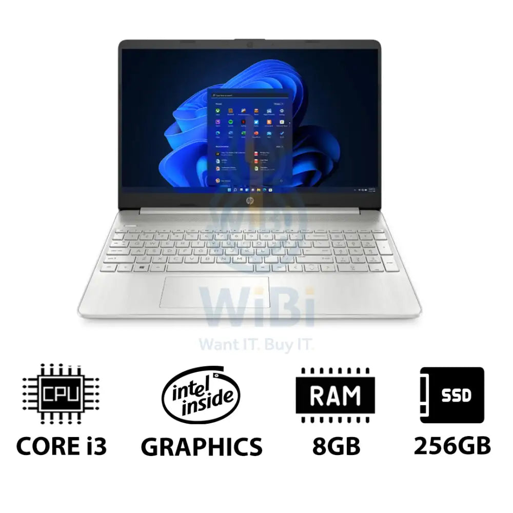 HP 15S-FQ5210NE - 15.6’’ FHD / i3 / 8GB / 256GB (NVMe M.2 SSD) / Win 11 Pro / 1YW / Natural silver - Laptop Laptops