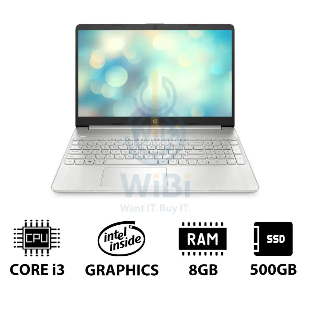 HP 15S-FQ5210NE - 15.6’’ FHD / i3 / 8GB / 500GB (NVMe M.2 SSD) / DOS (Without OS) / 1YW / Natural silver - Laptop