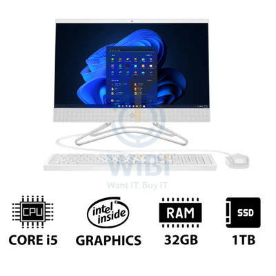 HP 200 G4 AIO PC - i5 / 32GB / 1TB (NVME M.2 SSD) / 21.5’’ FHD Non-Touch / Win 11 Pro / 1YW / Snow White - Desktop
