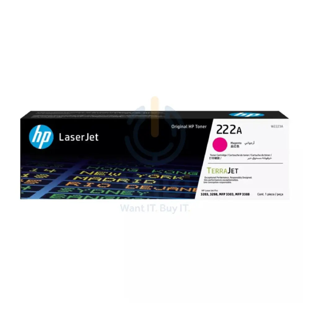 HP 222A Black-Cyan-Magenta-Yellow Original Toner Cartridge Bundle Pack