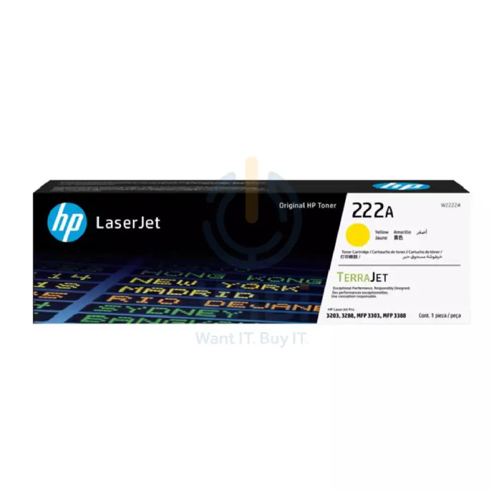 HP 222A Black-Cyan-Magenta-Yellow Original Toner Cartridge Bundle Pack