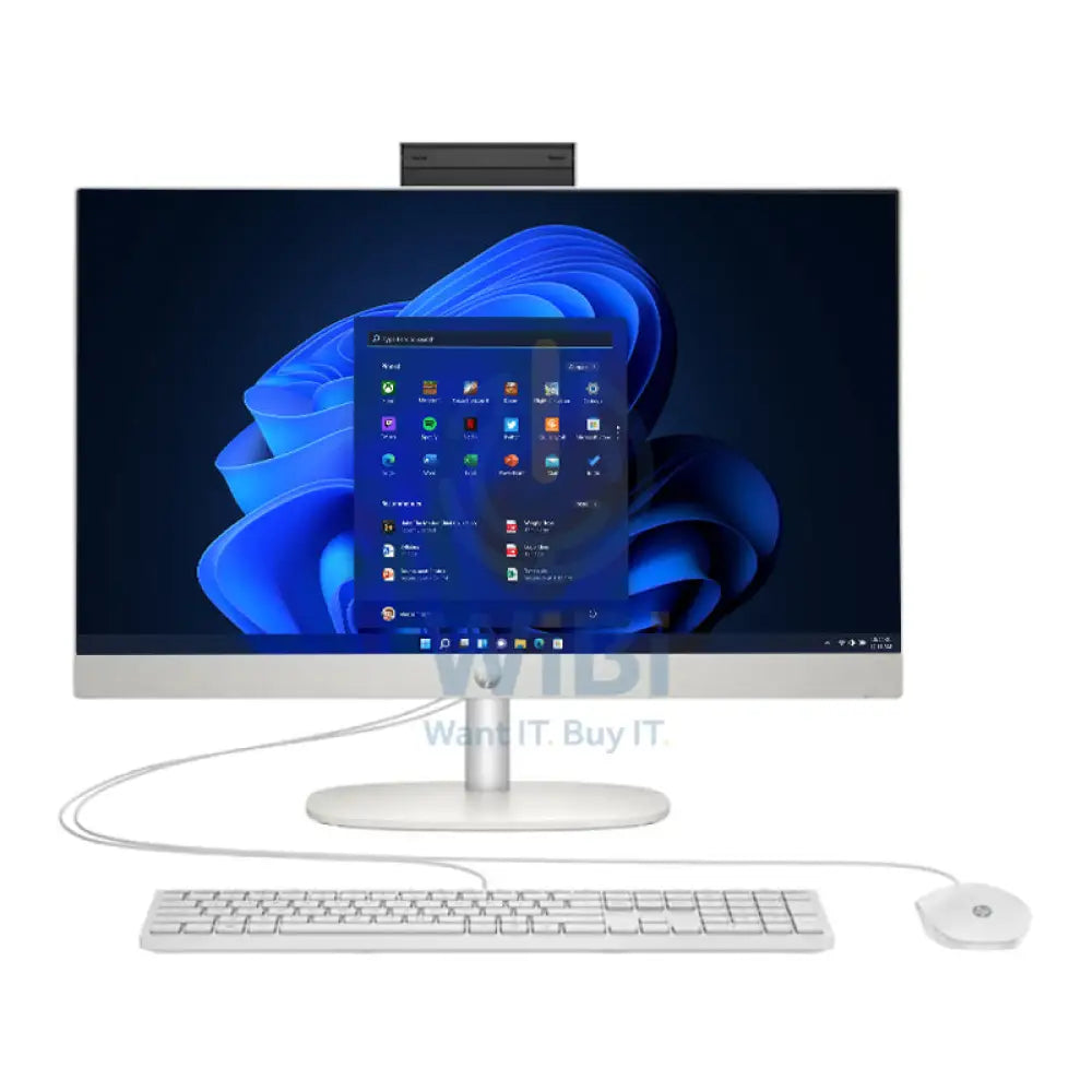 إتش بي  المتكامل جهاز كمبيوتر  آي 5  8 جيجابايت  512 جيجابايت NVMe م.2 إس إس دي) / 27" FHD لا تعمل باللمس  ويندوز 11 برو  ضمان سنة  Shell أبيض  كمبيوتر مكتبي