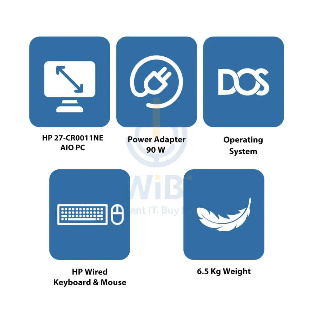 HP 27-CR0011NE AIO PC - i7 / 16GB / 512GB (NVMe M.2 SSD) / 27’’ FHD Touch / DOS (Without OS) / 1YW / Jet Black