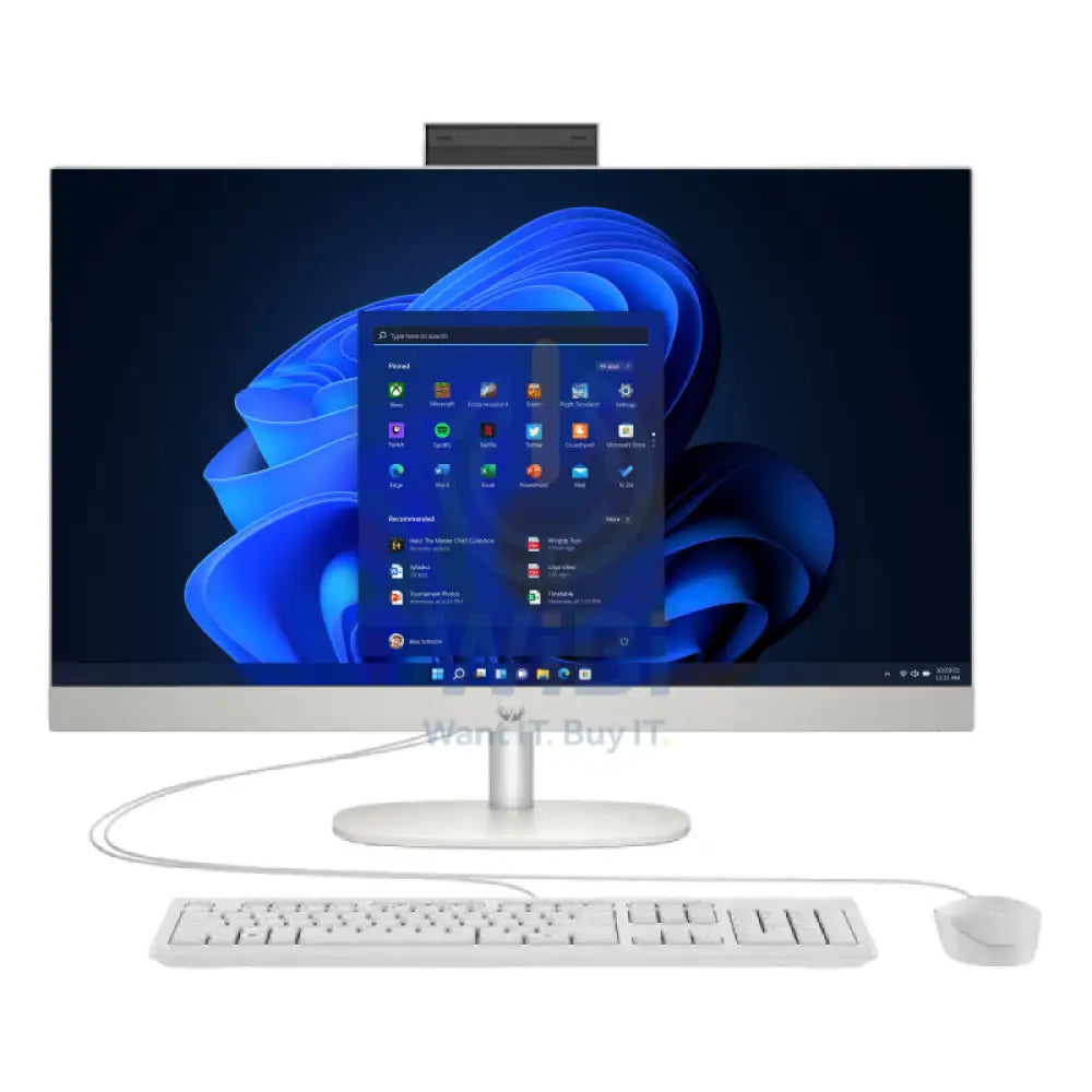 HP 27-CR0012NE AIO PC - i7 / 8GB / 512GB (NVMe M.2 SSD) / 27’’ FHD Non-Touch / Win 11 Pro / 1YW / Shell White - Desktop