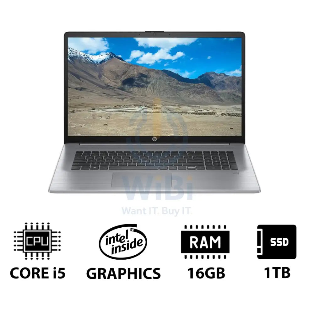 HP 470 G10 - 17.3’’ FHD / i5 / 16GB / 1TB (NVMe M.2 SSD) / DOS (Without OS) / 1YW - Laptop Laptops