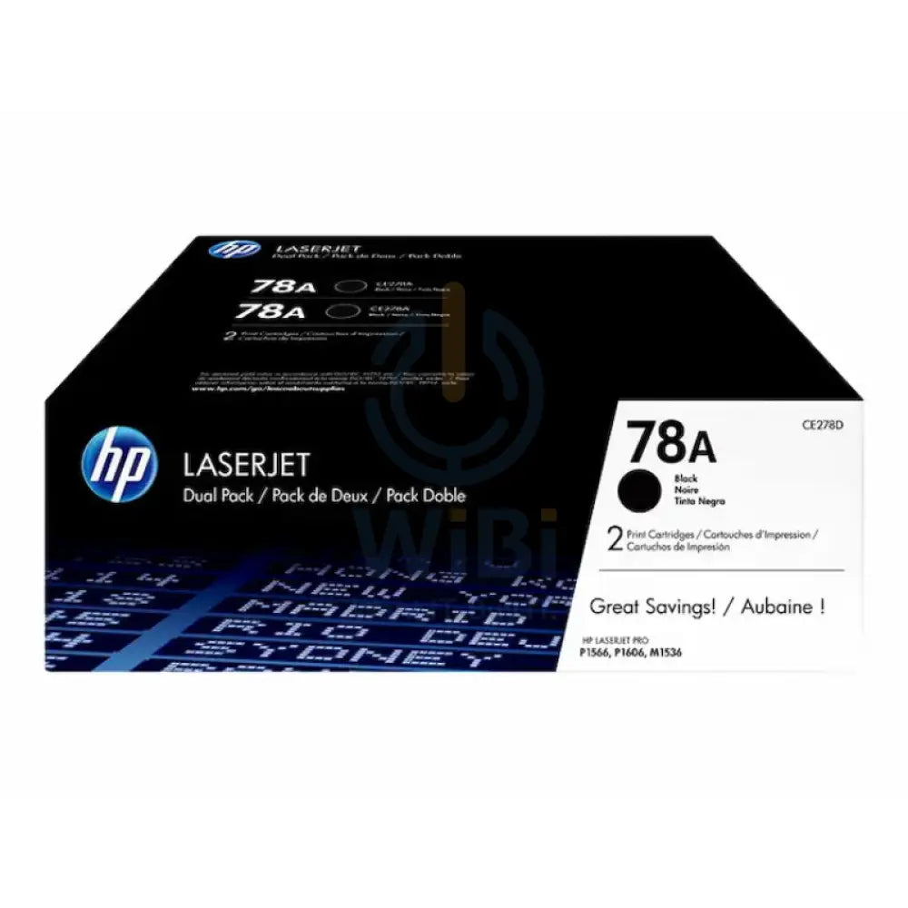HP 78A 2-pack Black Original LaserJet Toner Cartridges - 2100 Pages / Black / Toner Cartridges Accessories > Printers &