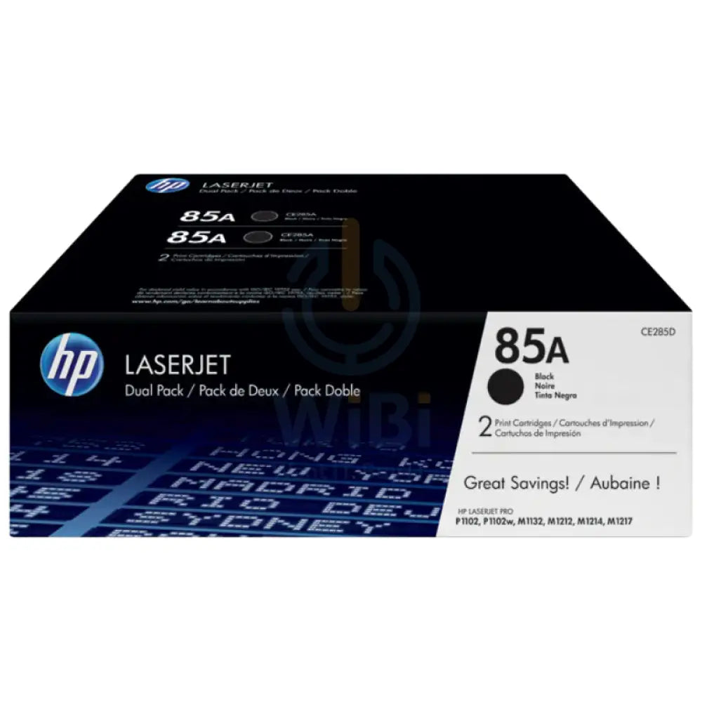 HP 85A 2-pack Black Original LaserJet Toner Cartridges - 1600 Pages / Black / Toner Cartridges Accessories > Printers &