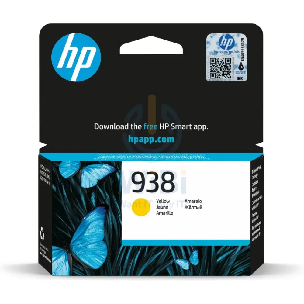 HP 938 Yellow Color - 800 Pages / Yellow Color / Ink Cartridge Accessories > Printers & Scanners > Printers >