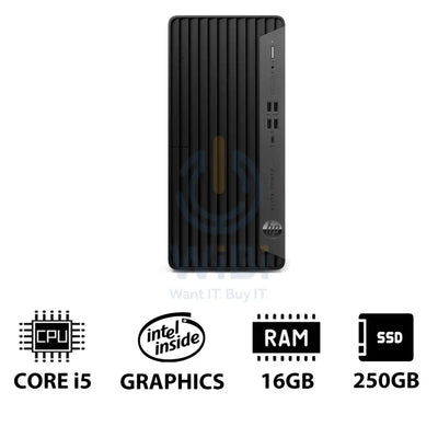 HP Elite Tower 800 G9 - i5 / 16GB / 250GB (NVMe M.2 SSD) / Win 10 Pro / 1YW - Desktop Desktop & All-In-One PCs >