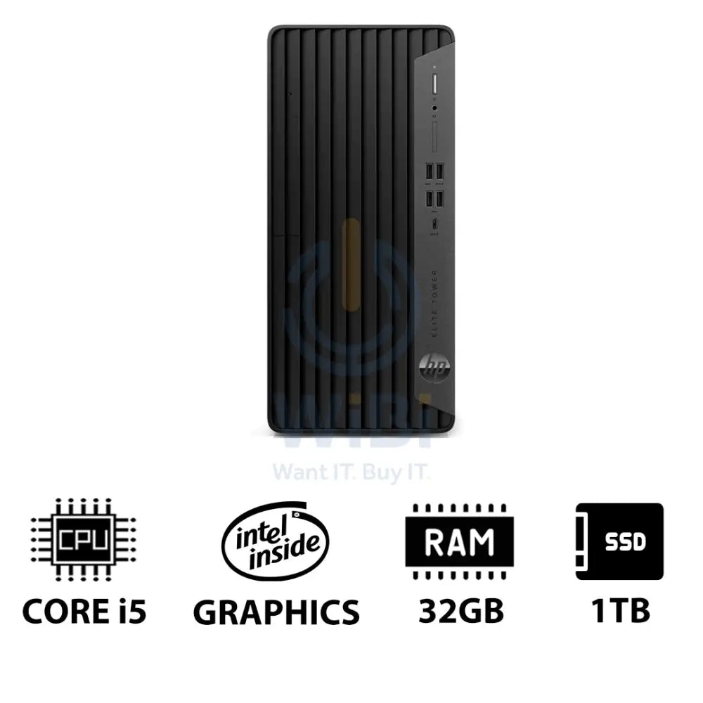 HP Elite Tower 800 G9 - i5 / 32GB / 1TB (NVMe M.2 SSD) / Win 10 Pro / 1YW - Desktop Desktop & All-In-One PCs > Desktop