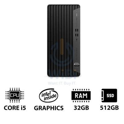 HP Elite Tower 800 G9 - i5 / 32GB / 512GB (NVMe M.2 SSD) / Win 10 Pro / 1YW - Desktop Desktop & All-In-One PCs >