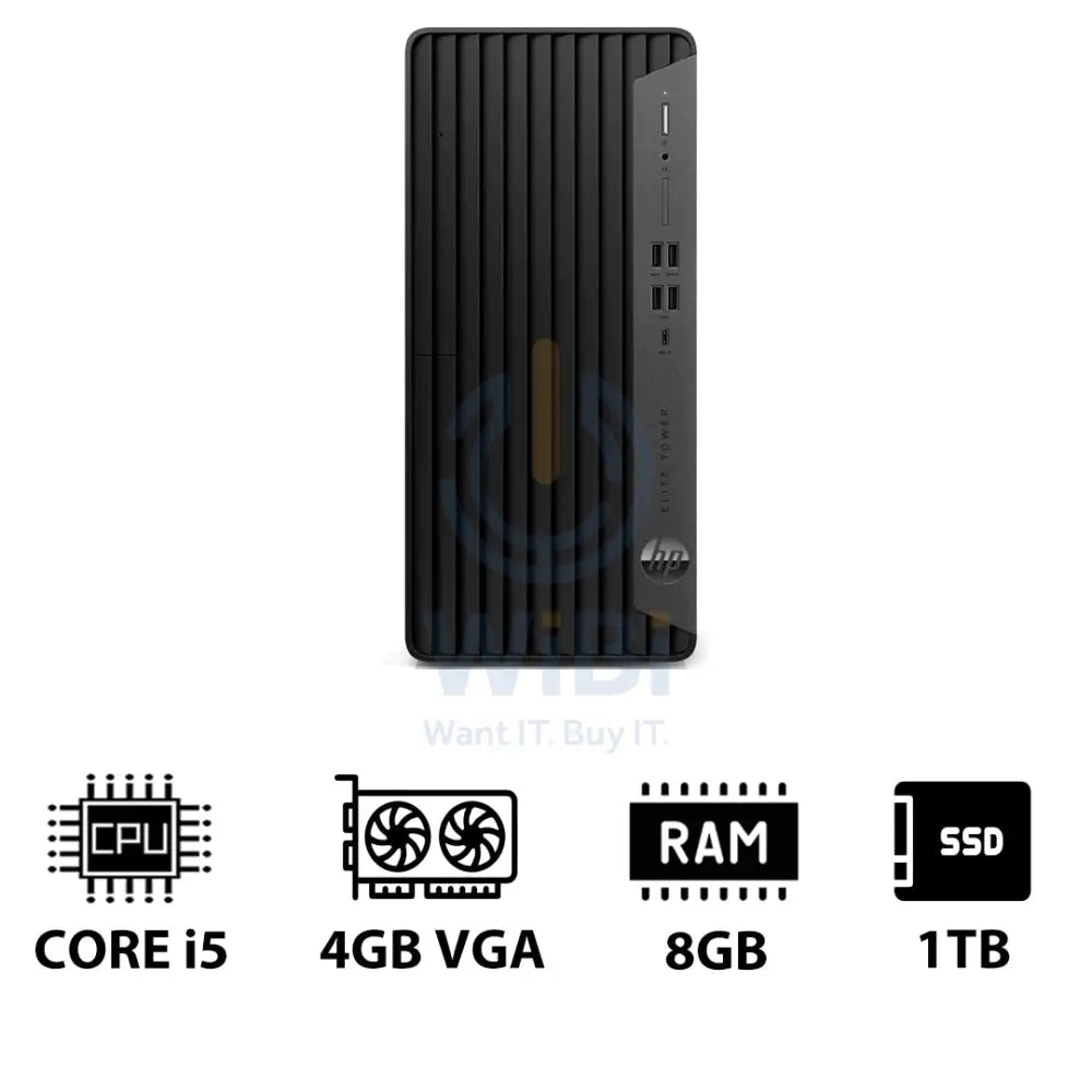 HP Elite Tower 800 G9 - i5 / 8GB / 1TB (NVMe M.2 SSD) / 4GB VGA / Win 10 Pro / 1YW - Desktop Desktop & All-In-One PCs >