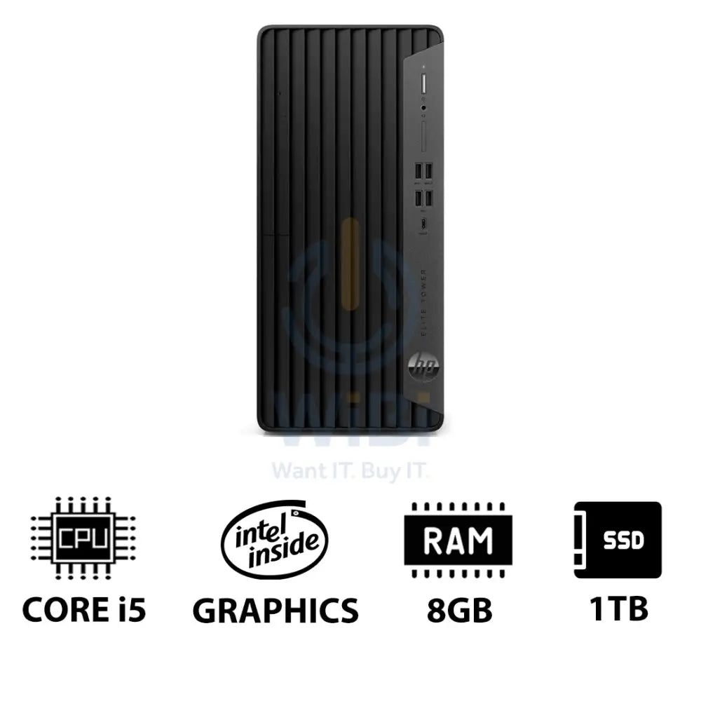 HP Elite Tower 800 G9 - i5 / 8GB / 1TB (NVMe M.2 SSD) / Win 10 Pro / 1YW - Desktop Desktop & All-In-One PCs > Desktop