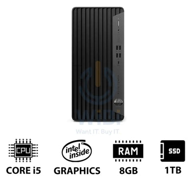 HP Elite Tower 800 G9 - i5 / 8GB / 1TB (NVMe M.2 SSD) / Win 10 Pro / 1YW - Desktop Desktop & All-In-One PCs > Desktop