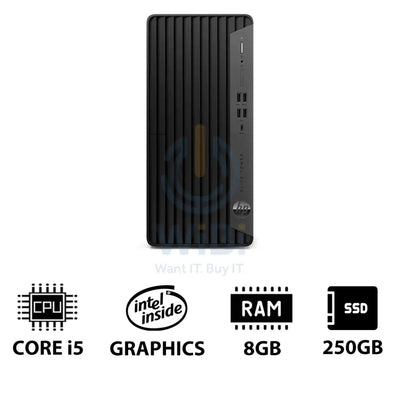 HP Elite Tower 800 G9 - i5 / 8GB / 250GB (NVMe M.2 SSD) / Win 10 Pro / 1YW - Desktop Desktop & All-In-One PCs > Desktop