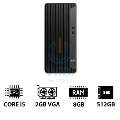 HP Elite Tower 800 G9 - i5 / 8GB / 512GB (NVMe M.2 SSD) / 2GB VGA / Win 10 Pro / 1YW - Desktop Desktop & All-In-One PCs
