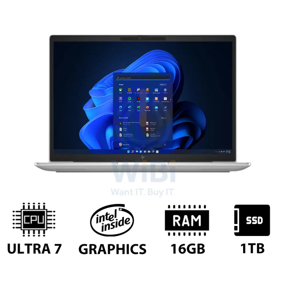 HP EliteBook 630 G11 - 13.3’’ WUXGA / Ultra 7 155U / 16GB / 1TB (NVMe M.2 SSD) / Win 11 Pro / 1YW / Silver - Laptop