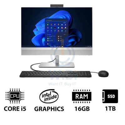 HP EliteOne 840 G9 AIO PC - 23.8’’ FHD Non-Touch / i5 / 16GB / 1TB (NVMe M.2 SSD) / Win 11 Pro / 1YW - Desktop Desktop