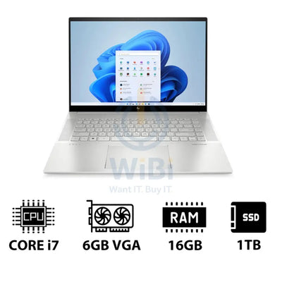 HP ENVY 16-H0056NE - 16’’ WQXGA / i7 / 16GB / 1TB (NVMe M.2 SSD) / RTX 3060 6GB VGA / Win 11 Home / 1YW / Natural