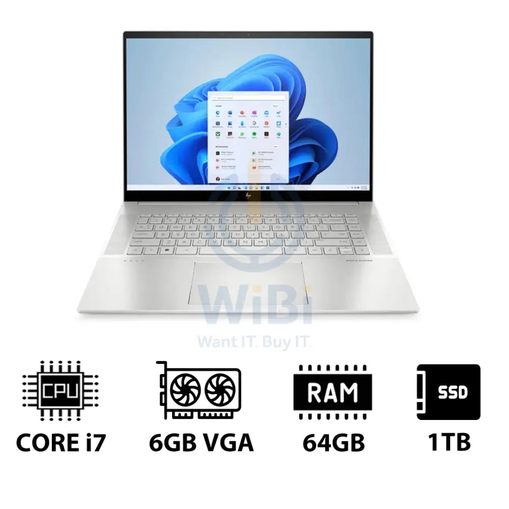 إتش بي اينفي 16-H0056NE - 16 بوصة WQXGA / آي 7 / 64 جيجابايت / 1 تيرابايت (NVMe م.2 إس إس دي) / RTXX60 6 جيجابايت في جي إيه / ويندوز 11 هوم / ضمان سنة / طبيعي