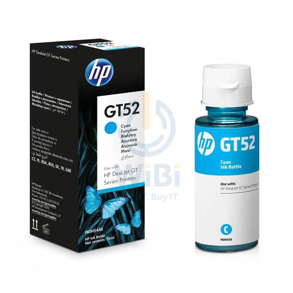 إتش بي GT52 زجاجة حبر سماوي - 8K صفحات / سماوي لون/ خرطوشة حبر