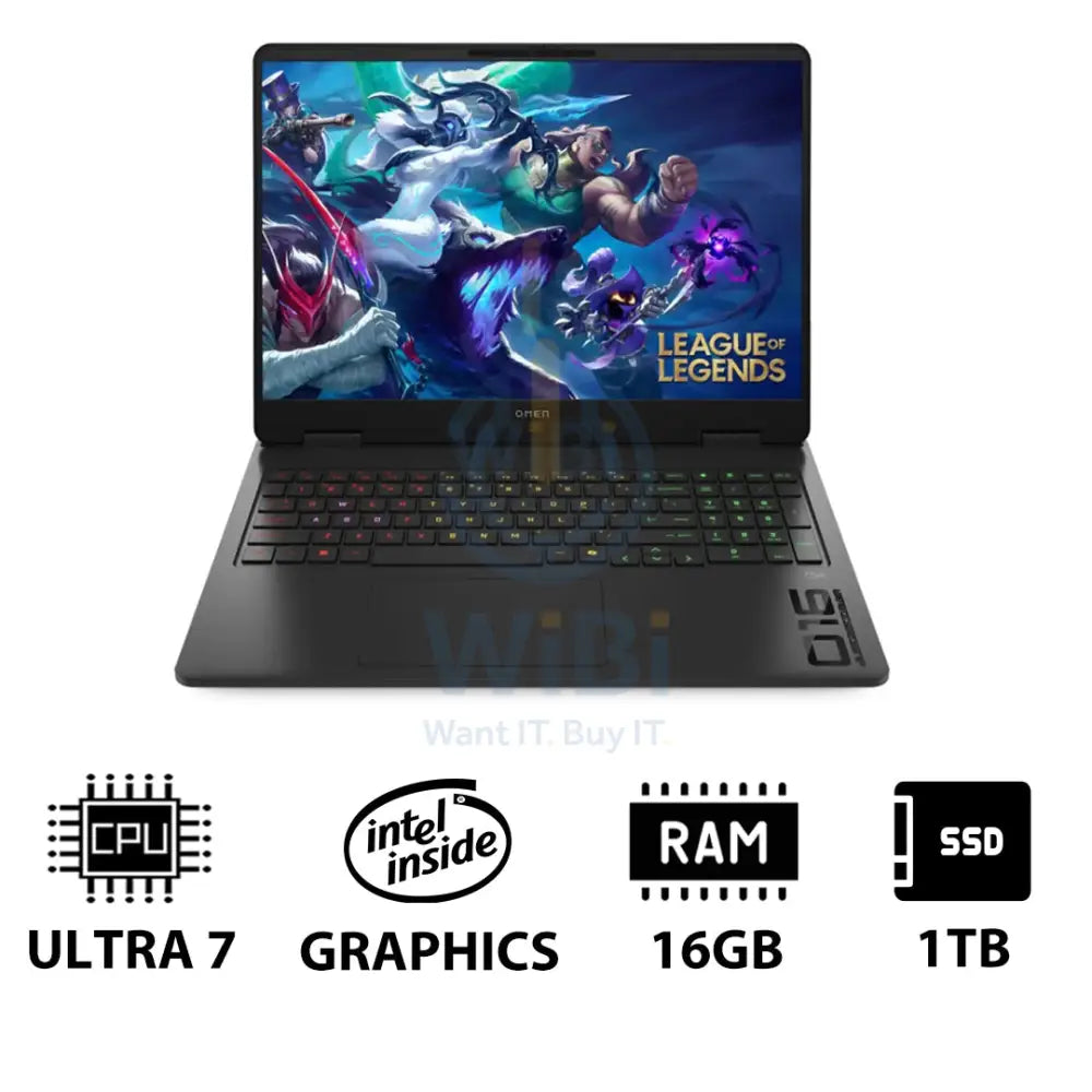 إتش بي إن 16 الألعاب لابتوب 16-AM0073DX - 16 بوصة 2K / ألترا 7 255H / 16 جيجابايت / 1 تيرابايت (NVMe م.2 إس إس دي) / RTX 5060 8 جيجابايت GWDDR7 / ويندوز 11