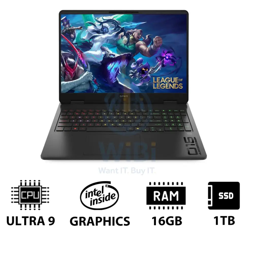 HP OMEN 16 slim 16-AN0119NR - 16’’ WQXGA / Ultra 9 285H / 16GB / 1TB (NVMe M.2 SSD) / RTX 5070 8GB GDDR7 / Win 11 Home