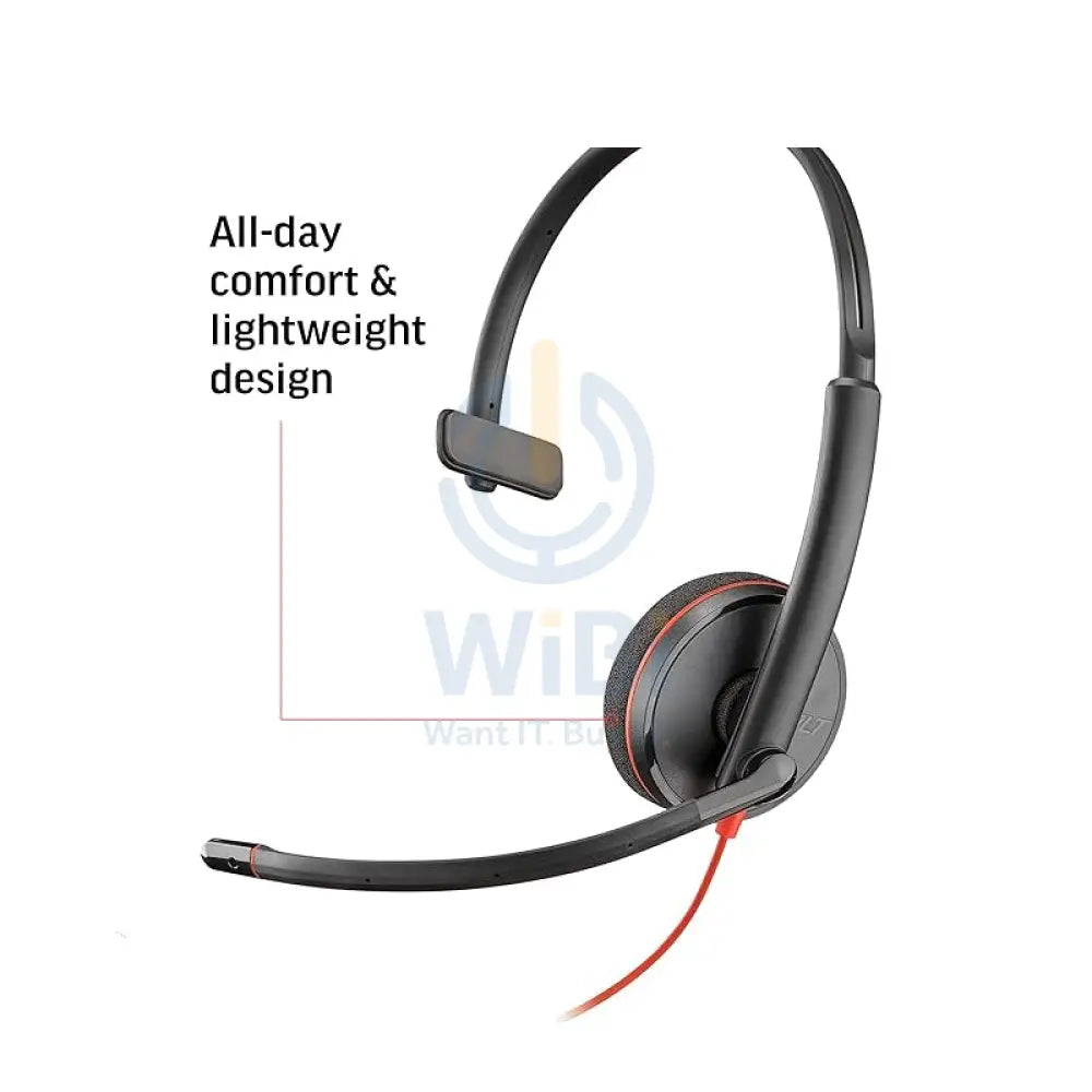 HP Poly Blackwire 3210 Mono USB-C Headset - On-ear / USB-C/A Adapter (Bulk) Accessories > Audio > Headphones