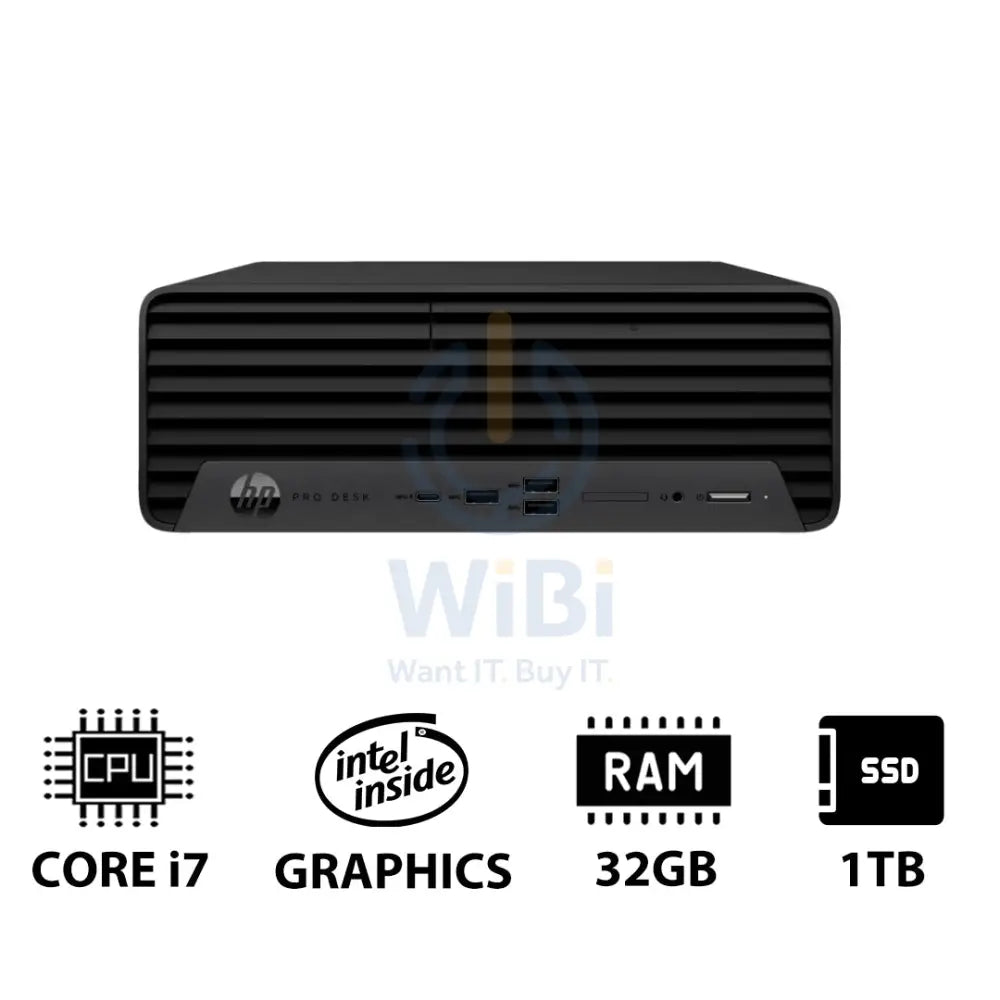 HP Pro SFF 400 G9 - i7 / 32GB / 1TB (NVMe M.2 SSD) / DOS (Without OS) / 1YW - Desktop Desktop & All-In-One PCs >
