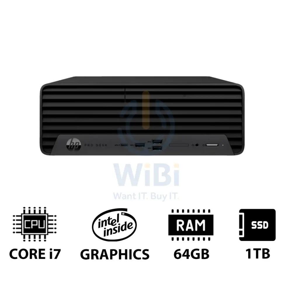 HP Pro SFF 400 G9 - i7 / 64GB / 1TB (NVMe M.2 SSD) / DOS (Without OS) / 1YW - Desktop Desktop & All-In-One PCs >