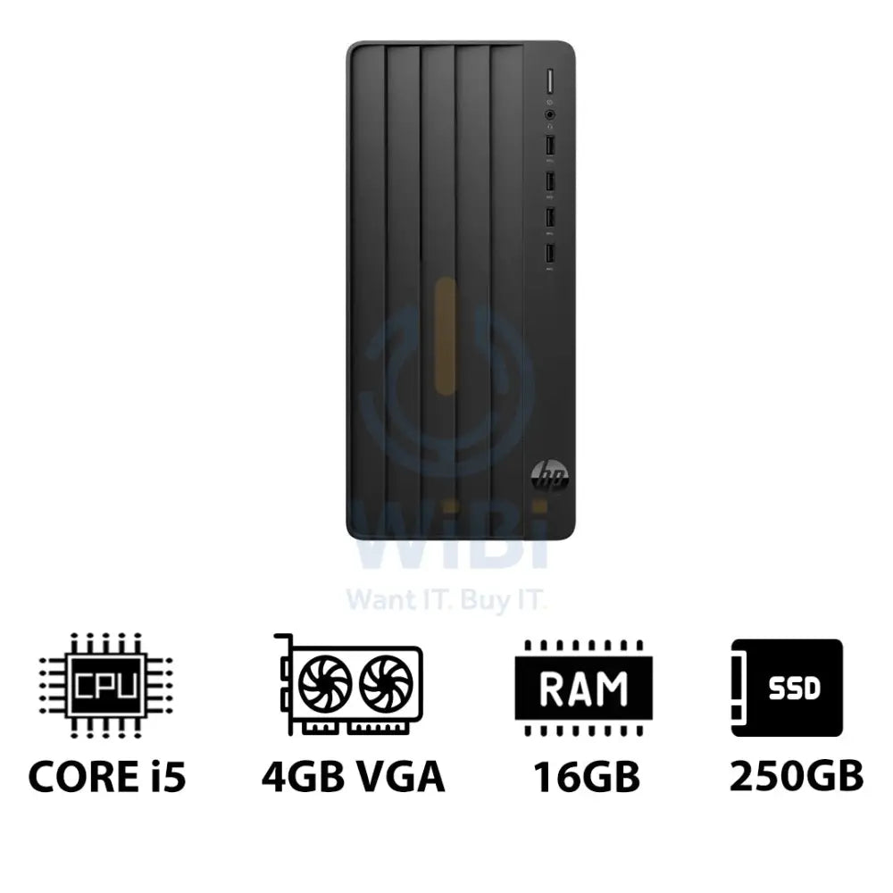 HP Pro Tower 290 G9 - i5 / 16GB / 250GB (NVMe M.2 SSD) / 4GB VGA / Win 11 Pro / 1YW - Desktop Desktop & All-In-One PCs