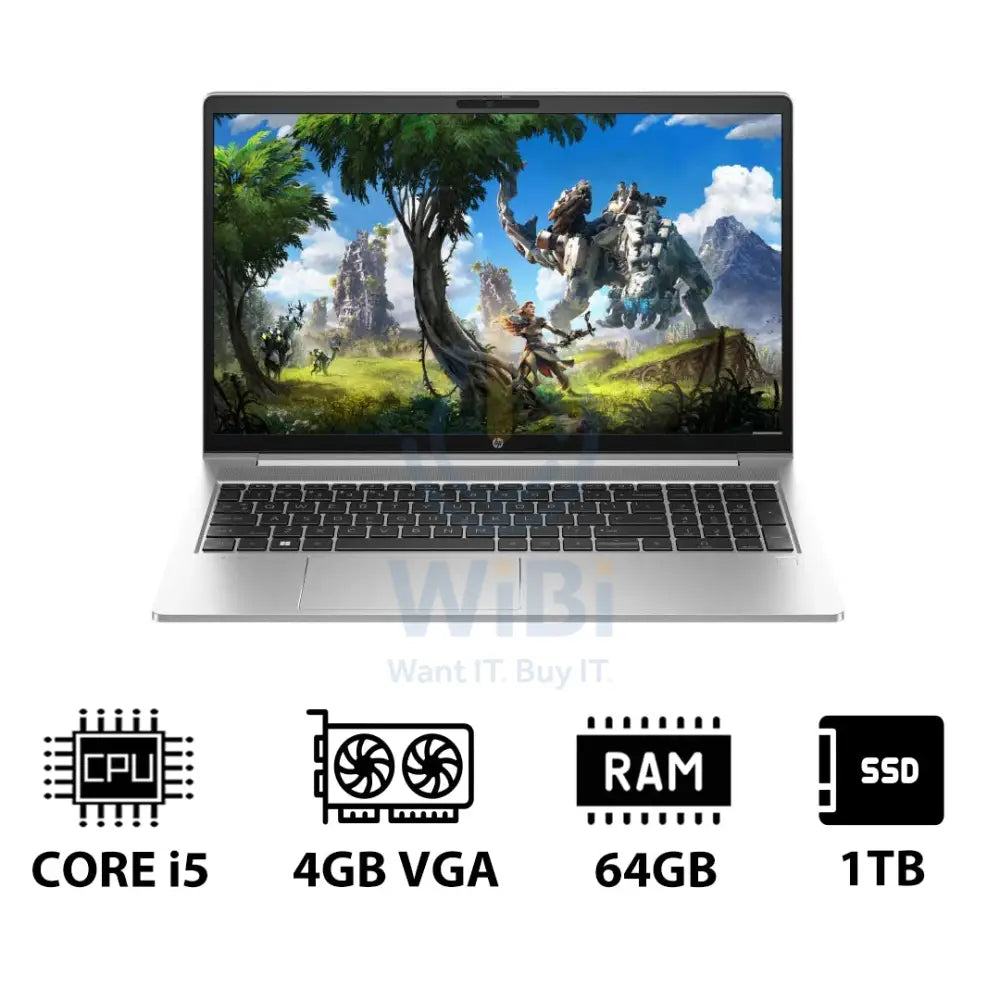 HP ProBook 450 G10 - 15.6’’ FHD / i5 / 64GB / 1TB (NVMe M.2 SSD) / 4GB VGA / DOS (Without OS) / 1YW - Laptop Laptops
