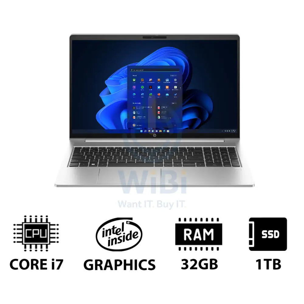 HP ProBook 450 G10 - 15.6’’ FHD / i7 / 32GB / 1TB (NVMe M.2 SSD) / Win 11 Pro / 1YW - Laptop Laptops
