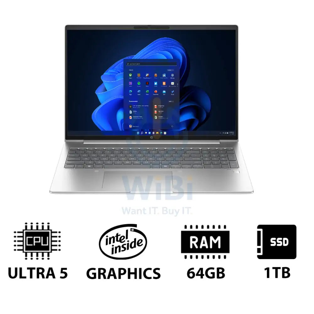 HP ProBook 460 G11 - 16’’ WUXGA / Ultra 5 125U / 64GB / 1TB (NVMe M.2 SSD) / Win 11 Pro / 1YW / Pike silver - Laptop
