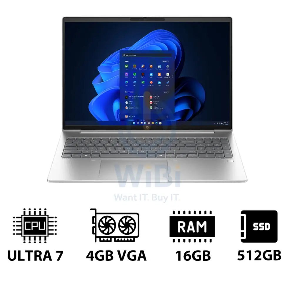 إتش بي برو بوك 460 G11 - 16 بوصة WUXGA / ألترا 7 155 هـ / 16 جيجابايت / 512 جيجابايت (NVMe م.2 إس إس دي) / 4 جيجابايت في جي إيه / ويندوز 11 برو / ضمان سنة / بايك فضي