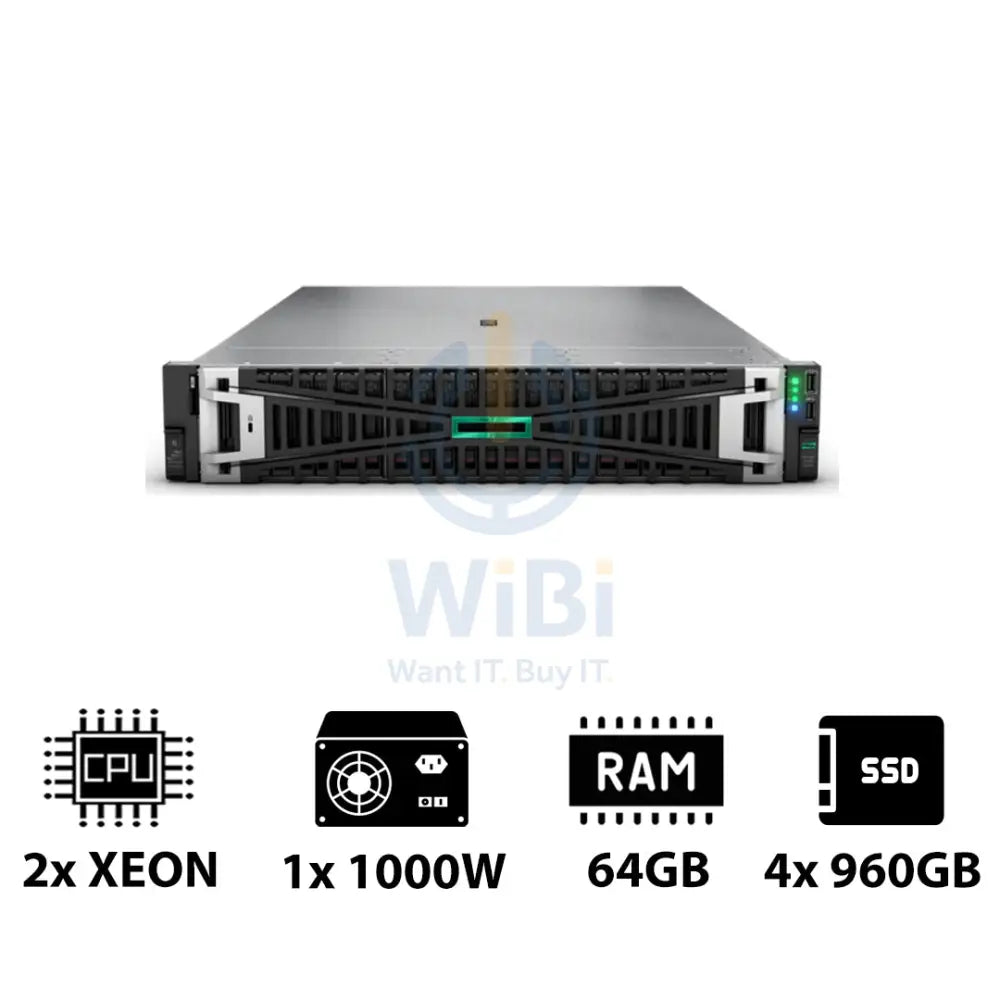 HP ProLiant DL380 G11 - 2x Xeon Gold 5416S 2.00GHz / 16-Cores / 64GB / 4x 960GB SSD / 1000Watts / Rack(2U) Server &