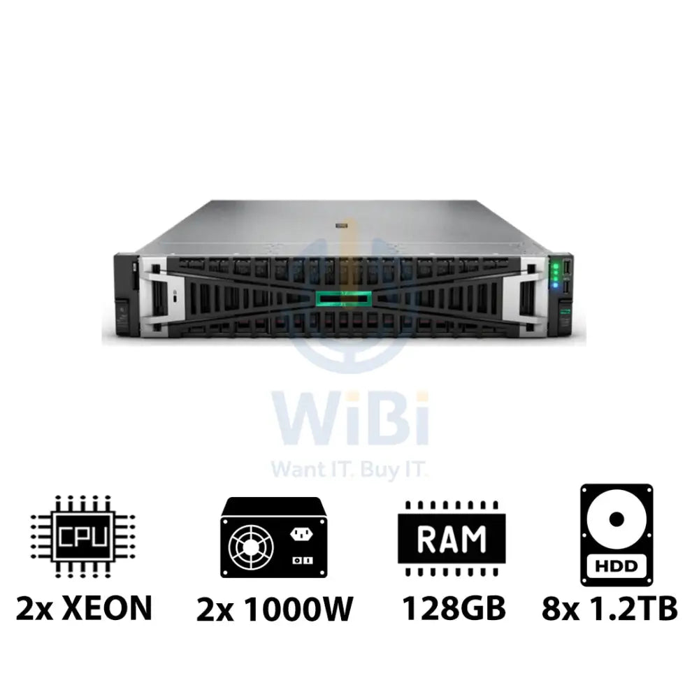 HP ProLiant DL380 G11 - 2x Xeon Silver 4410Y 2.00GHz / 2x 12-Cores / 128GB / 8x 1.2TB HDD / 2x 1000Watts / Rack(2U)