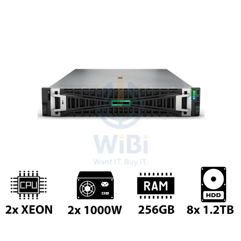HP ProLiant DL380 G11 - 2x Xeon Silver 4410Y 2.00GHz / 2x 12-Cores / 256GB / 8x 1.2TB HDD / 2x 1000Watts / Rack(2U)