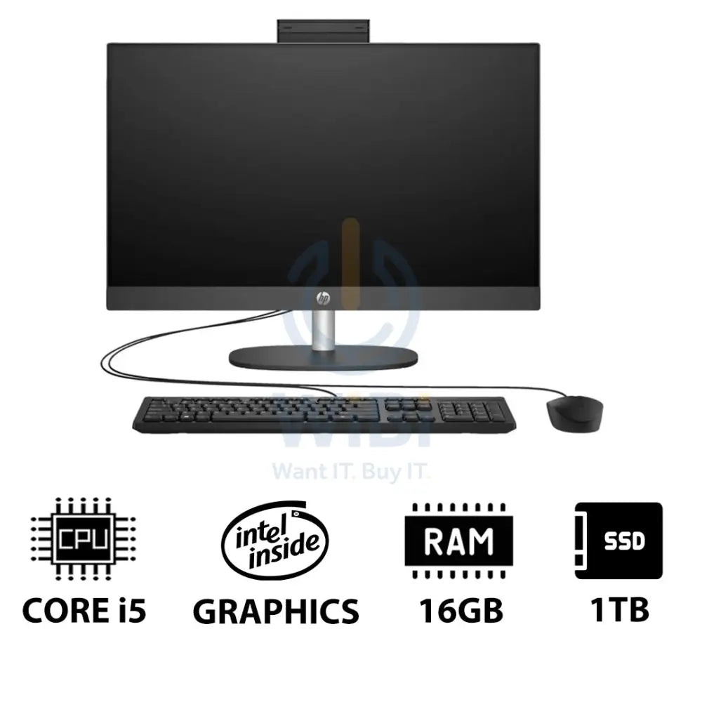 HP ProOne 240 G10 AIO - i5 / 16GB / 1TB (NVMe M.2 SSD) / 23.8’’ FHD Non-Touch / DOS (Without OS) / 1YW / Grey - Desktop