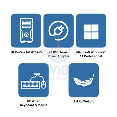 HP ProOne 240 G10 AIO - i5 / 16GB / 1TB (NVMe M.2 SSD) / 23.8’’ FHD Non-Touch / Win 11 Pro / 1YW / Grey - Desktop