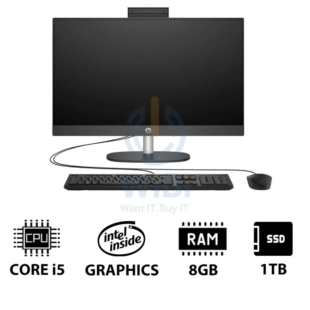 HP ProOne 240 G10 AIO - i5 / 8GB / 1TB (NVMe M.2 SSD) / 23.8’’ FHD Non-Touch / DOS (Without OS) / 1YW / Grey - Desktop